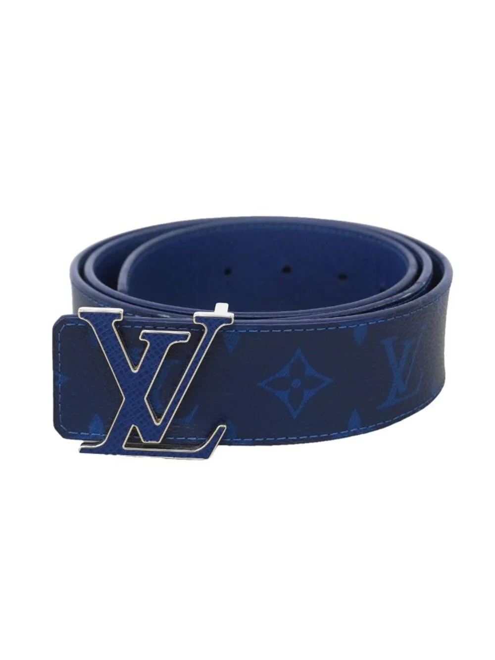 Louis Vuitton Belt Monogram Taiga Ceinture LV Initial Blue Cobalt